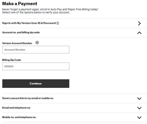 Before you can make a payment by phone, you need to ensure that your Verizon Wireless account is set up for this payment method. . Verizon online payment